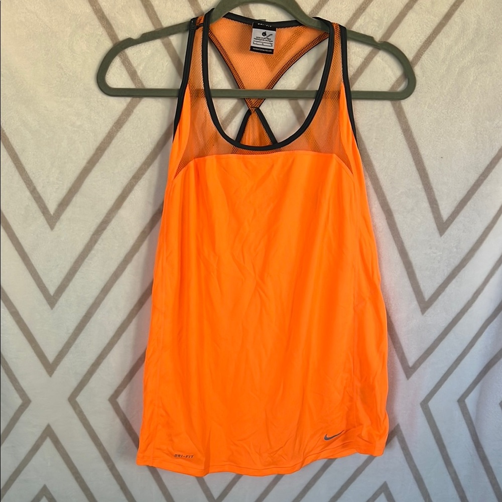 Nike Orange Sleeveless Backless Tank Top
